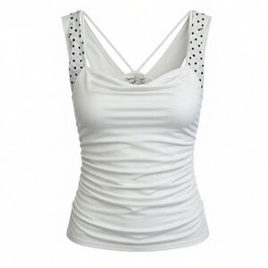 Lucky in Love White Polka Dot Tank Top